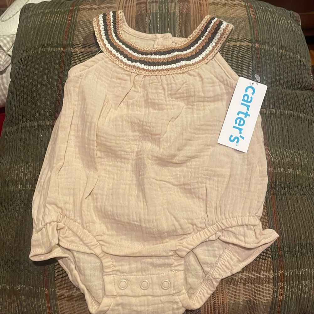 Carters Baby Girls Sleeveless Crochet Resort Bubble Romper